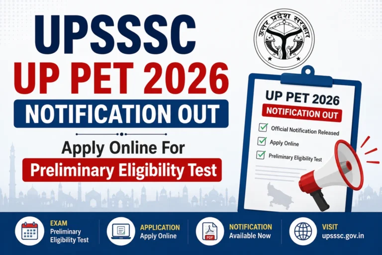 UPSSSC PET Notification 2026 Out @upsssc.gov.in, Apply Online For Uttar Pradesh Preliminary Eligibility Test 14 UPSSSC PET Notification 2026 Out @upsssc.gov.in, Apply Online For Uttar Pradesh Preliminary Eligibility Test