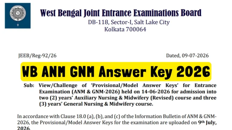 WB ANM GNM Answer Key 2026 OUT – Check Model Answer Key & Challenge Process 16 WB ANM GNM Answer Key 2026 OUT – Check Model Answer Key & Challenge Process