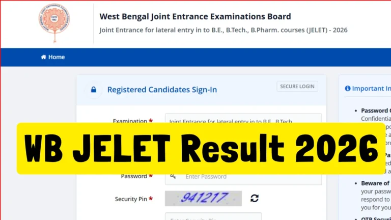 WB JELET Result 2026 OUT at wbjeeb.nic.in, Direct Rank Card Link Active, Check JELET Marks
