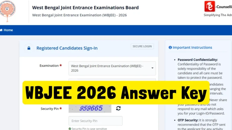 WBJEE 2026 Answer Key Released: Direct Link, Raise Objections at wbjeeb.nic.in 2 WBJEE 2026 Answer Key