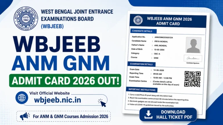 WBJEEB ANM GNM Admit Card 2026 Released at wbjeeb.nic.in, Download Hall Ticket PDF Link Active 15 WBJEEB ANM GNM Admit Card 2026 Out at wbjeeb.nic.in, Download Hall Ticket PDF