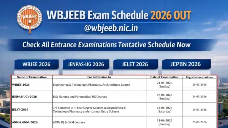 WBJEEB Exam Schedule 2026 OUT @wbjeeb.nic.in, Check All Entrance Examinations Tentative Schedule Now 31 WBJEEB Exam Schedule 2026 OUT @wbjeeb.nic.in, Check All Entrance Examinations Tentative Schedule Now
