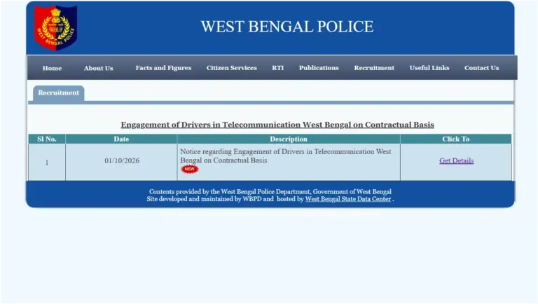 WBP Telecommunication Contractual Driver Recruitment 2026 Notification Out – Apply till 16 October 33 WBP Telecommunication Contractual Driver Recruitment 2026 Notification Out – Apply till 16 October