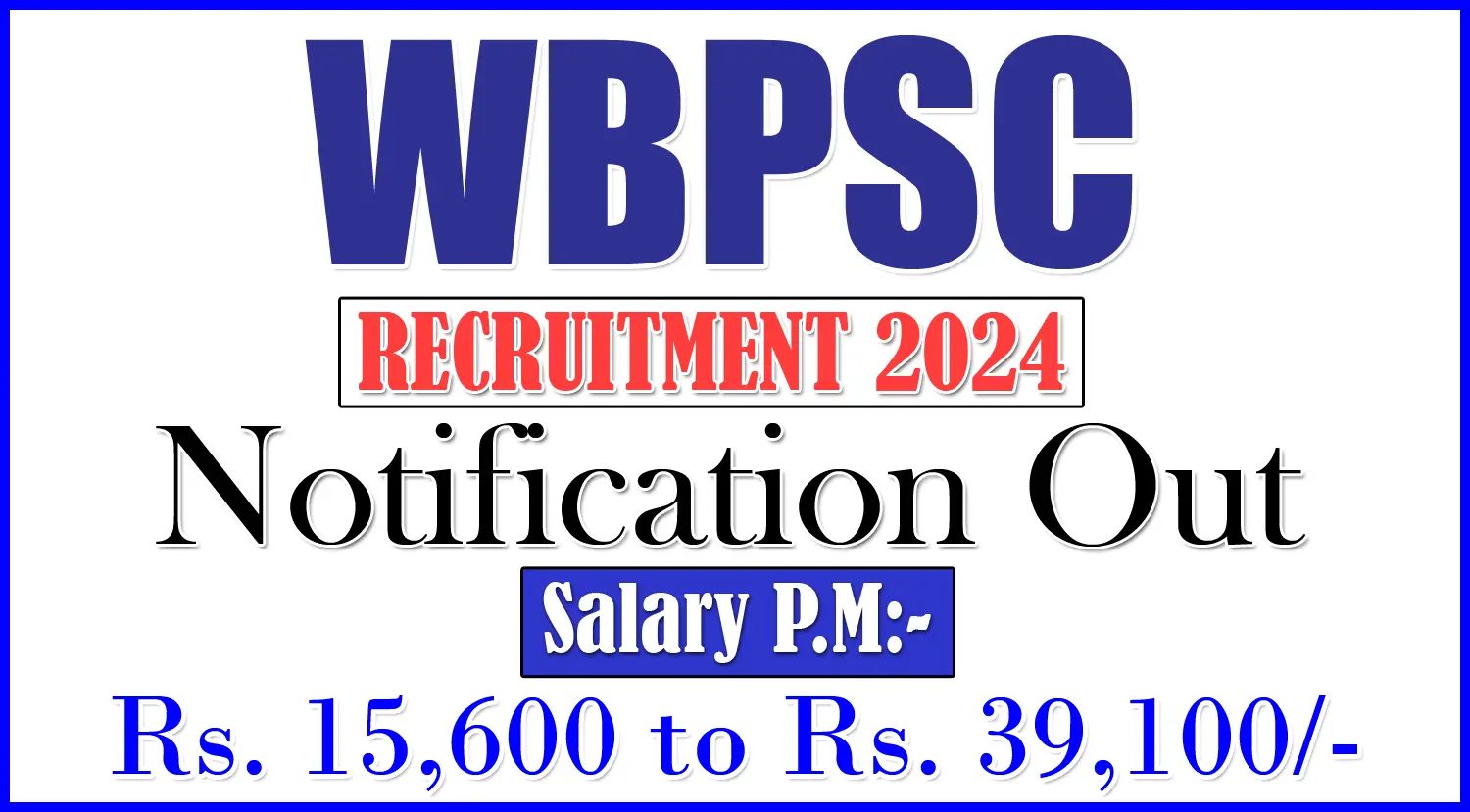 WBPSC Assistant Professor Recruitment 2024
