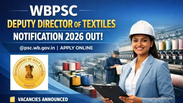 WBPSC Deputy Director of Textiles Notification 2026 Out @psc.wb.gov.in, Apply Online 24 WBPSC Deputy Director of Textiles Notification 2026 Out pscwbgovin Apply Online
