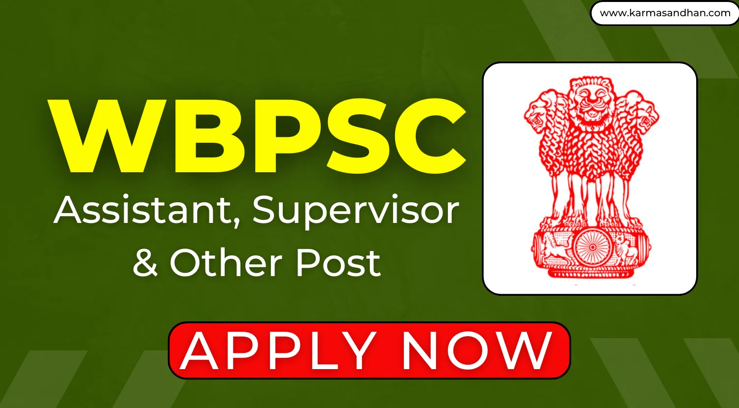 WBPSC Recruitment 2024 for Assistant, Supervisor & Other Post , Apply Online Now for 81 Vacancies