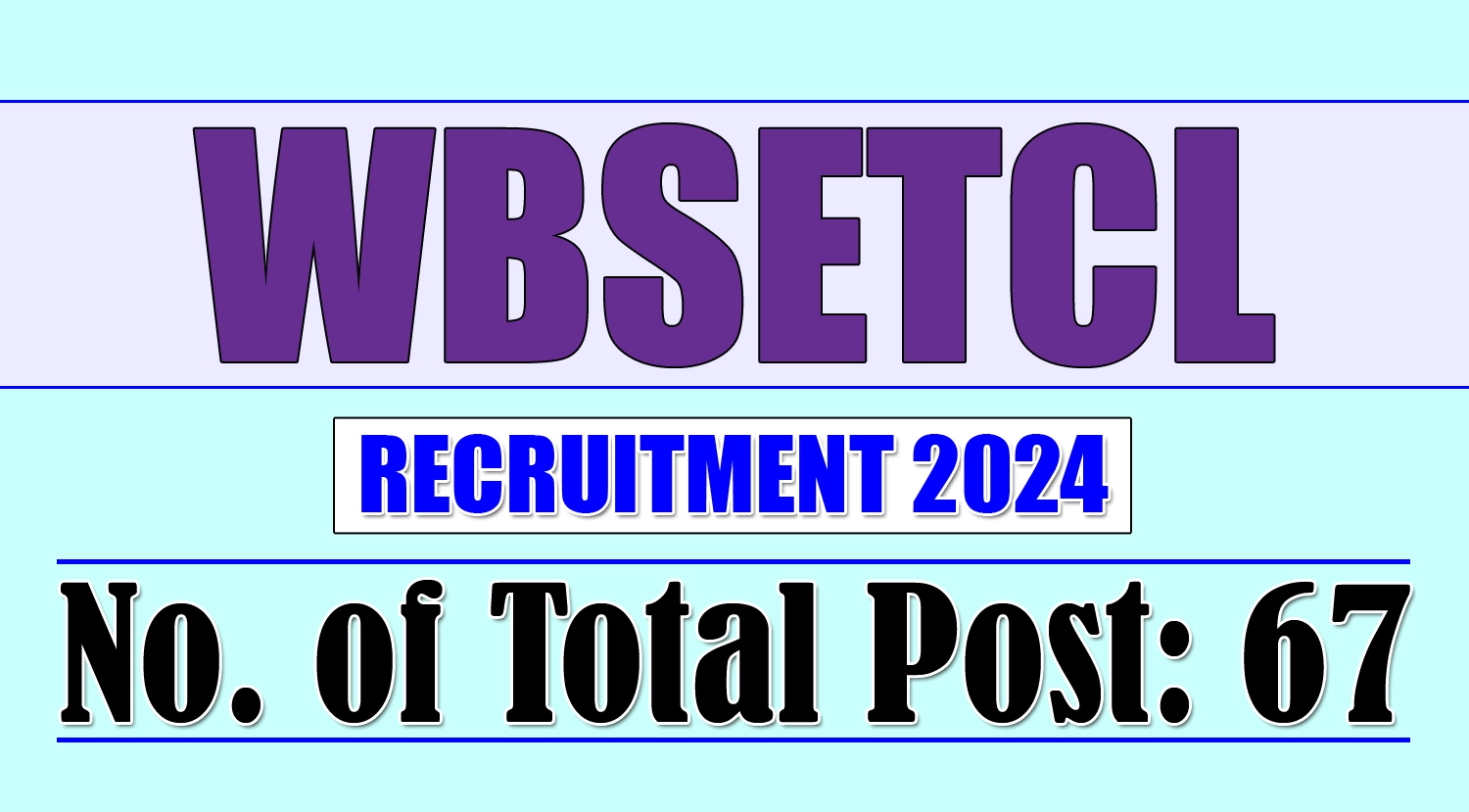 WBSETCL Recruitment 2024 Notification Out for 67 Vacancies