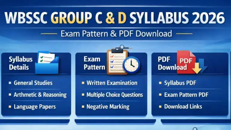 WBSSC Group C and D Syllabus 2026, Exam Pattern and PDF Download 12 WBSSC Group C and D Syllabus 2026