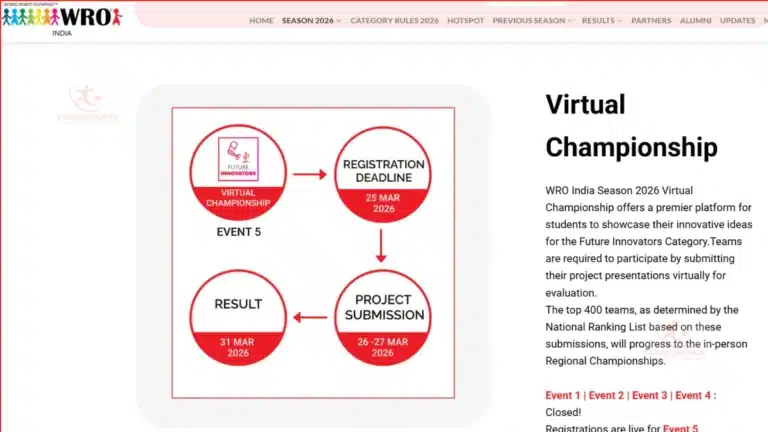 WRO India Virtual Championship 2026 Registration Open, Check Category-wise Age Criteria, Dates and More 14 WRO India Virtual Championship 2026