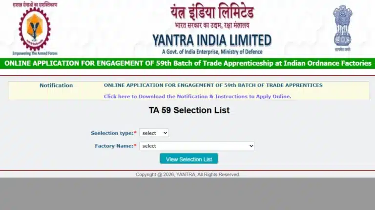 Yantra India Limited Apprentice Result 2026 Out @recruit-gov.com, Download 3979 Posts Selection List 24 Yantra India Limited Apprentice Result 2026