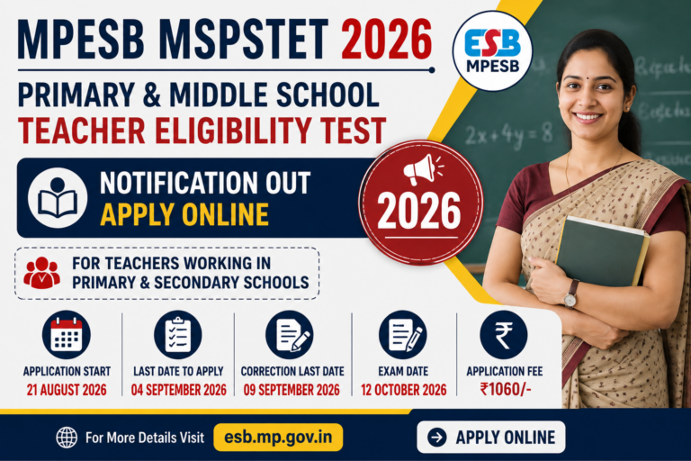 MPESB MSPSTET 2026 Primary and Middle School Teacher STET Notification Out, Apply Online 36 MPESB MSPSTET 2026 Primary and Middle School Teacher STET Notification Out, Apply Online
