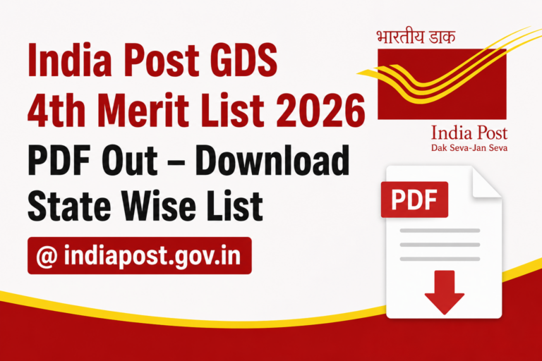 India Post GDS 4th Merit List 2026 PDF Out – Download State Wise List @ indiapost.gov.in 32 India Post GDS 4th Merit List 2026 PDF Out – Download State Wise List @ indiapost.gov.in