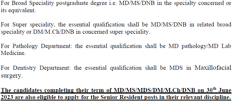 Educational Qualification of AIIMS Raebareli Recruitment 2023